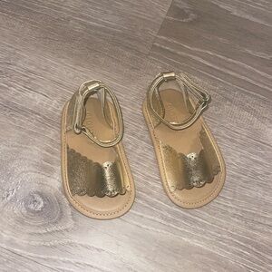 Gold Scalloped Velcro Sandals 6-12 Months